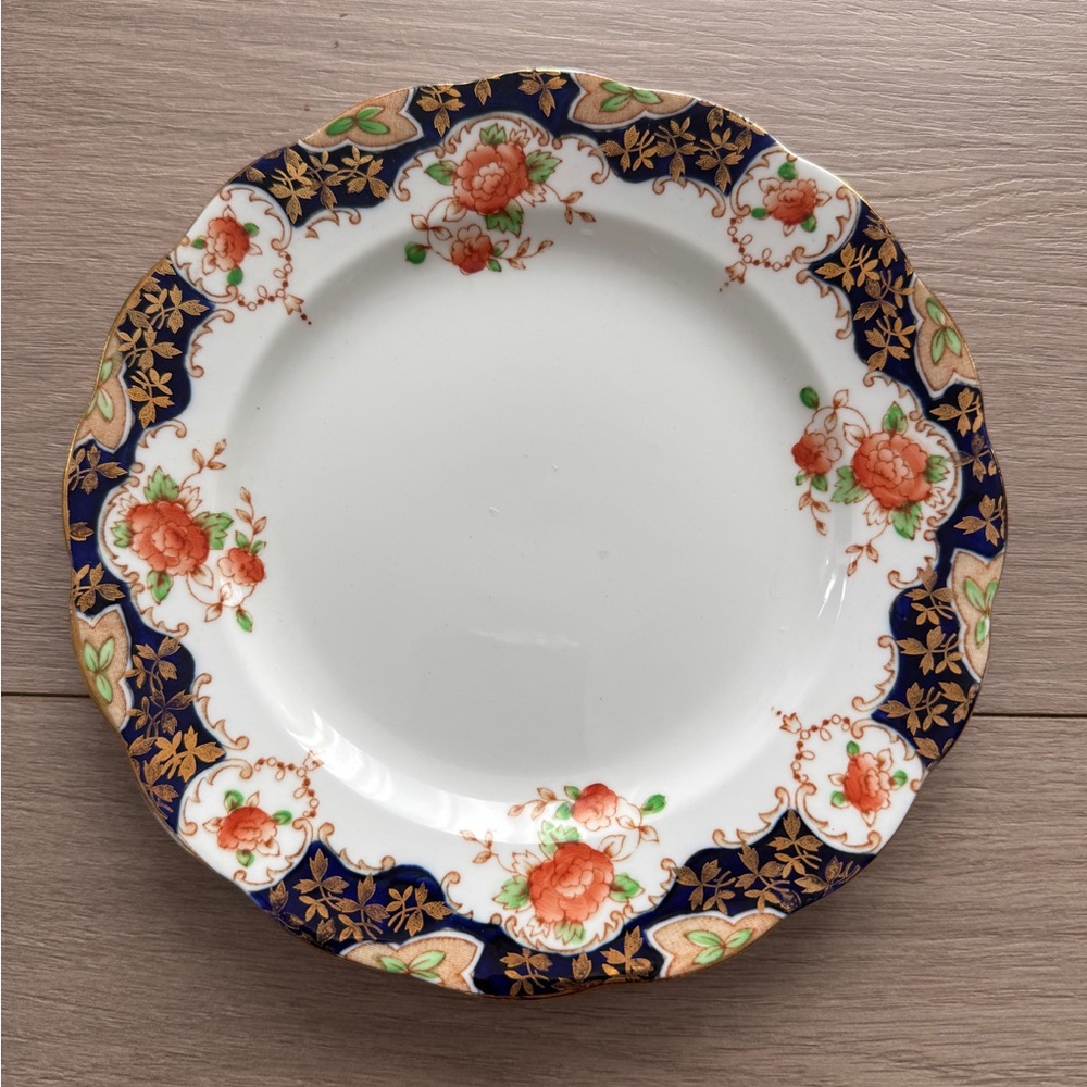 Royal Standard Floral Bone China 7.5” Decorative Plate, Orange, Blue